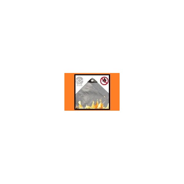 Professional Plastics Heavy Duty Tarp, 0.02, Gray, Fire Retardant Polyethylene FPETARPGY.020X12FTX24FT-10LOT - main